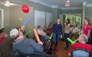 Students visit Plymouth nursing home.