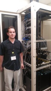 Culver-Union Township Public Library IT Manager Andrew Baker with some of the new networking equipment.